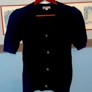 LOFT Outlet PS Black Puff Cardigan